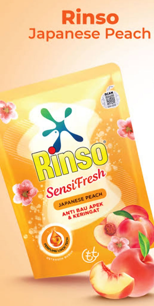 Rinso laundry detergent Sensifresh JAPANESE PEACH LIQUID 360 ML (#43)