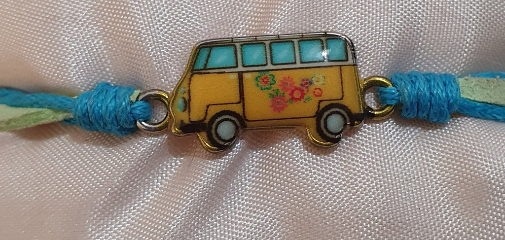 Friendship bracelets volkswagen combi blue/green band
