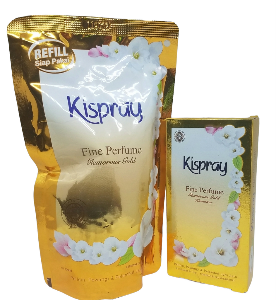 Kispray Gold collection 1 x 280ml premixed sachet, and 1 x box 4 sachet. ALL GOLD