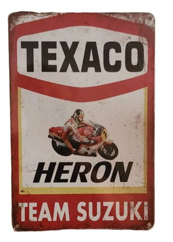 Decorative Texaco Team Suzuki Retro plate,  approx 30cm x 20cm