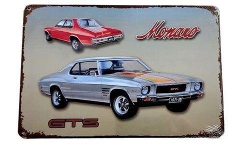 Decorative Monaro GTS Retro plate,  approx 30cm x 20cm #0471