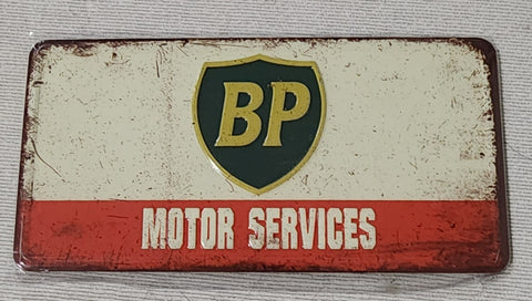 Decorative plate, BP MOTOR SERVICES Retro approx 30cm x 20 cm #0601