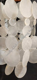 Capiz shell wind chime white  decorative twisted rattan circle 28 cm drop  x 13 cm wide approx #0111