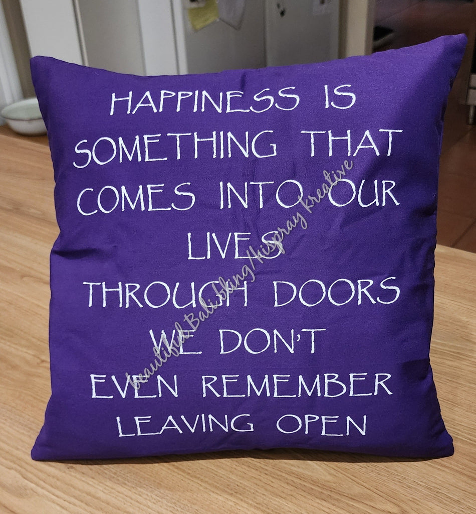 Cushion cover, purple happiness approx 40 cm x 40 cm #2036