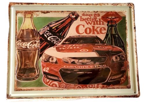 Decorative plate, CHEVROLET AND COKE Retro approx 30cm x 40 cm #0525