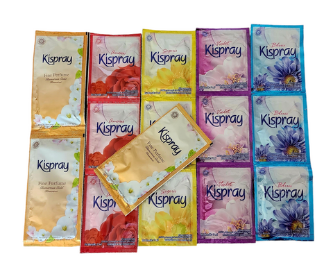 Kispray Mixed 12 x 7 ml & 3 x 11ml Gold sachets & 3 x 8ml Elegant Sapphire sachets