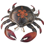 Mosquito coil holder crab bronzy with flower #2115