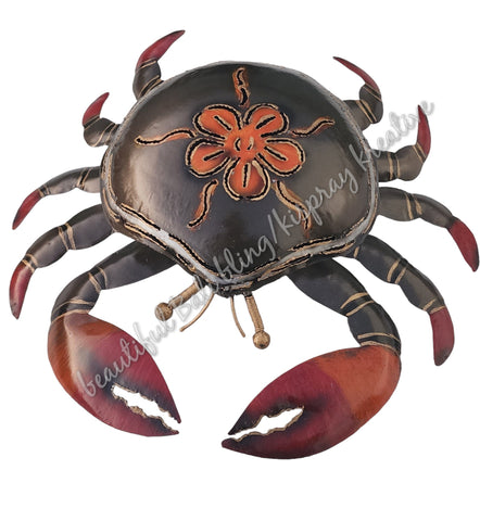 Mosquito coil holder crab bronzy with flower