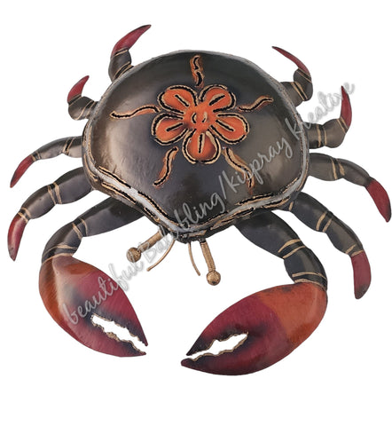 Mosquito coil holder crab bronzy with flower #2115