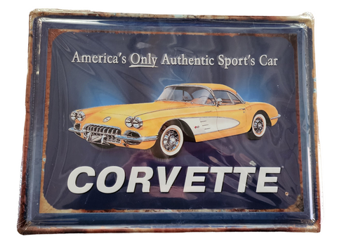 Decorative plate, Corvette Retro approx 30cm x 40 cm