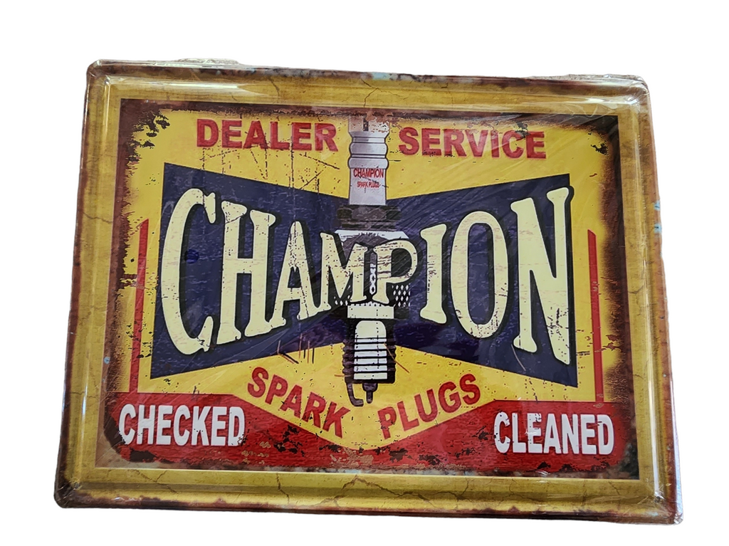 Decorative plate, CHAMPION SPARK PLUGS Retro approx 30cm x 40 cm