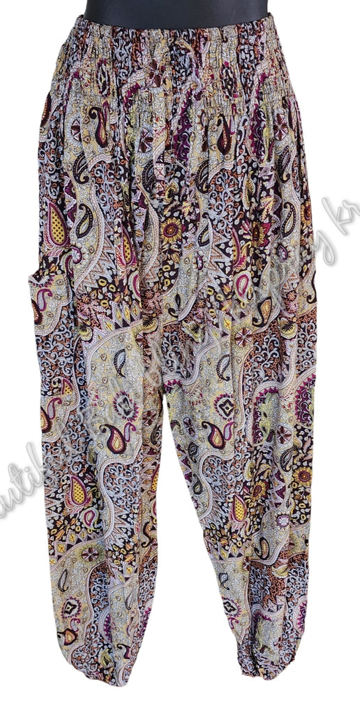 Harem pants Full length  PAISLEY PURPLE   Suit to size 8-10 #27 clothing