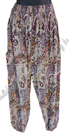 Harem pants Full length  PAISLEY PURPLE   Suit to size 8-10 #27 clothing