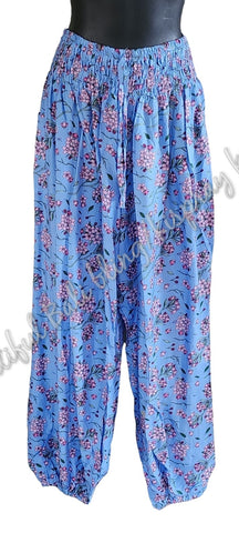Harem pants Full length BLUE FLORAL XXXXXL  suit 20-24 clothing (#4)