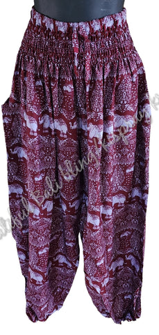 Harem pants Full length  MAROON & ELEPHANTS  XXXXL Suit to size 22. clothing (#7)