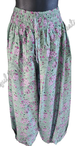 Harem pants Full length  XXXXXL green floral suit 20-24 clothing (#25)