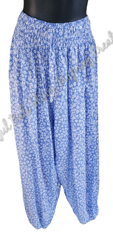 Harem pants Full length  XXXXL blue floral suit 20-24 clothing (#21)