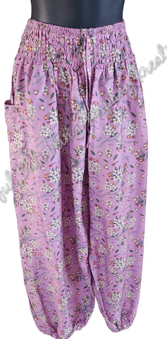 Harem pants Full length  XXXXL pink floral suit 22 clothing (#27)