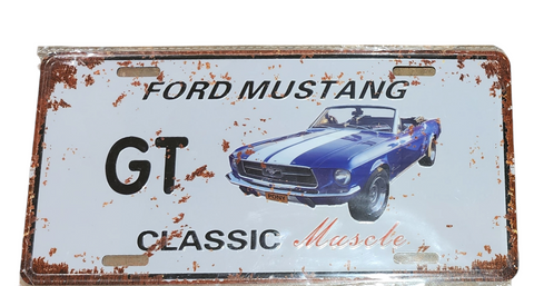 Car decorative plate, FORD MUSTANG GT approx 30cm x 15cm #0305