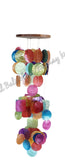 Capiz shell wind chime multicoloured solid top  68 cm drop  x 14 cm wide approx