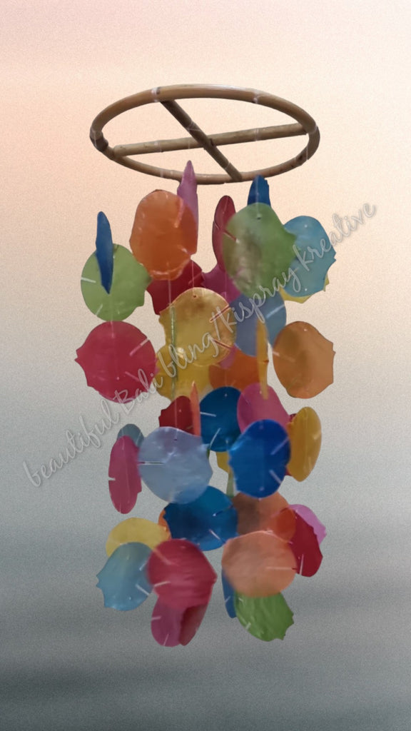 Capiz shell wind chime fish  40cm drop  x 15 cm wide approx