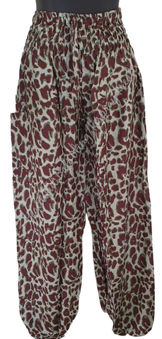 Harem pants  Full length ANIMAL PRINT BROWNS  3XL Suit to size 18 clothing (#1)