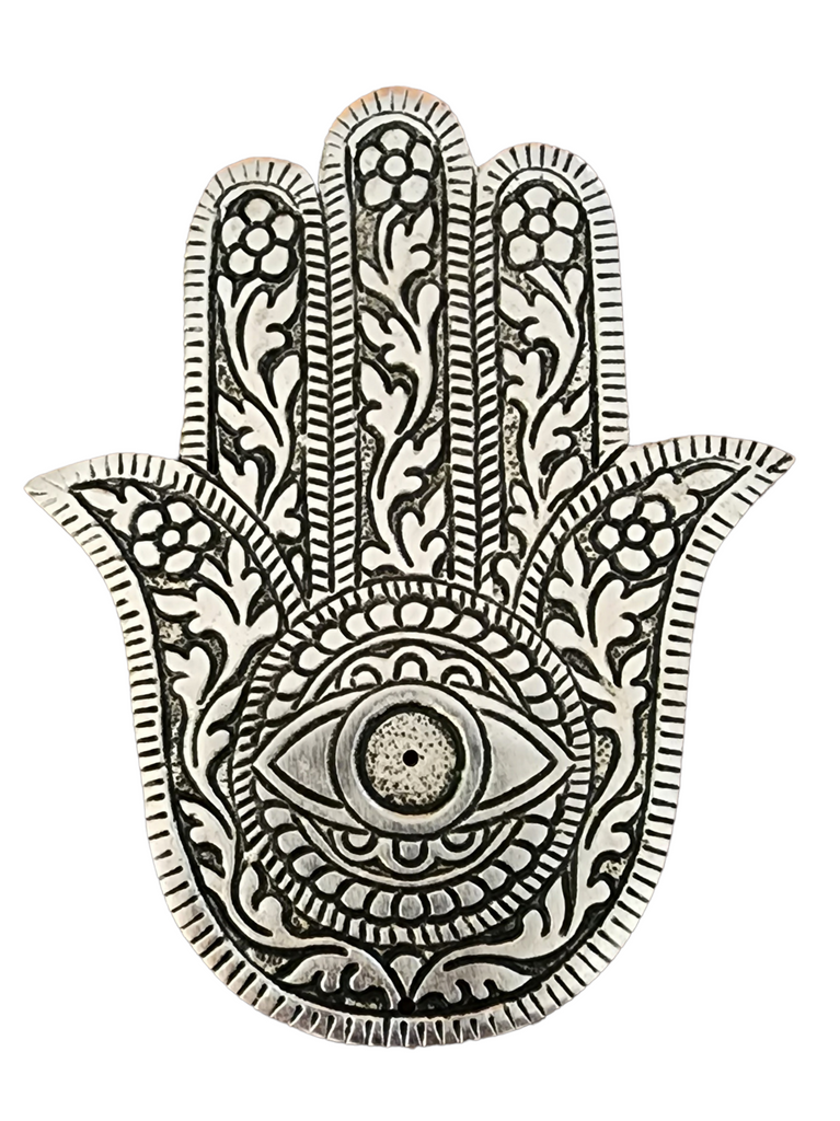 Hamsa Hand Aluminium Incense Burner/Holder 12.5 cm #0003