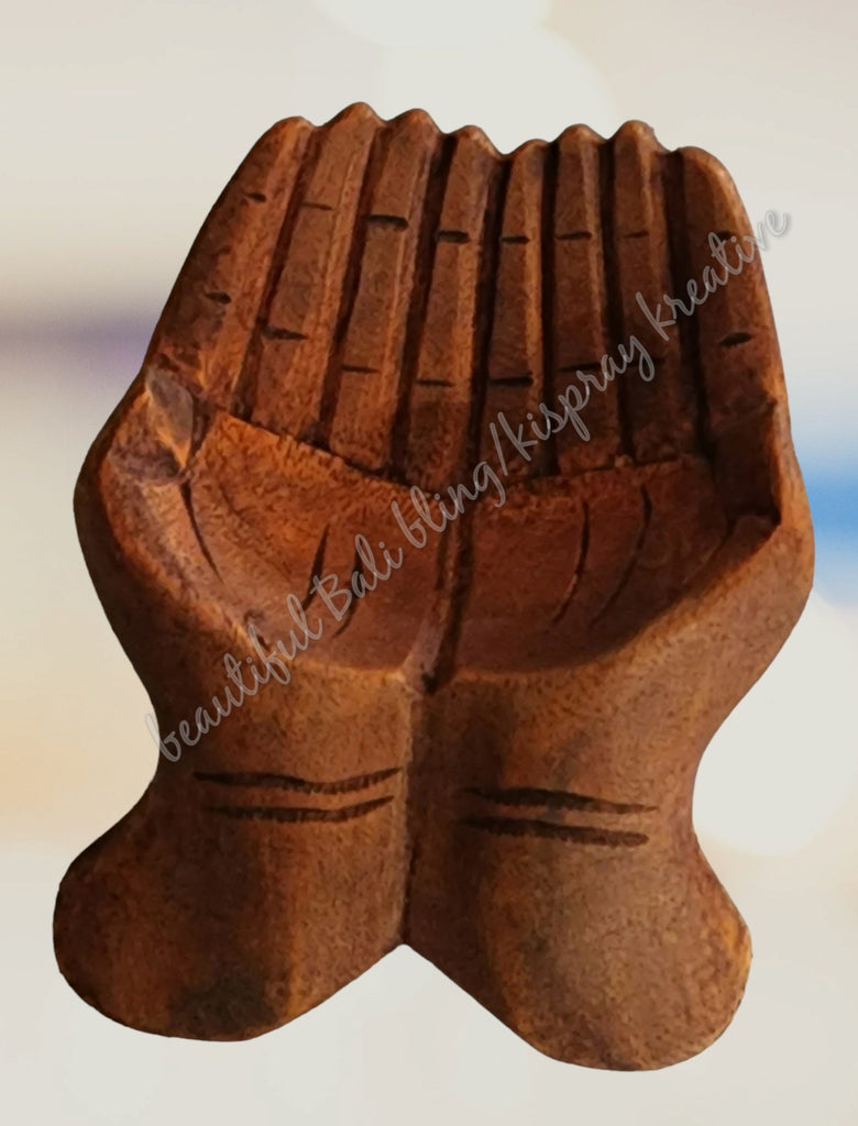 Wooden hands, approx 11 cm. wide