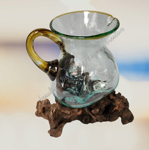 glass melt bowls jug coloured & clear #