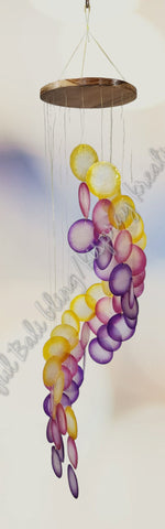 Capiz shell wind chime spiral 14cm wide x 73 cm COMPLETE length approx