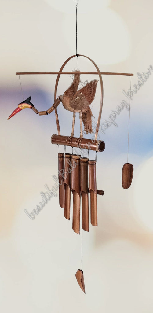 Bamboo  bird  flying on bamboo windchimes  105cm full length (#8)