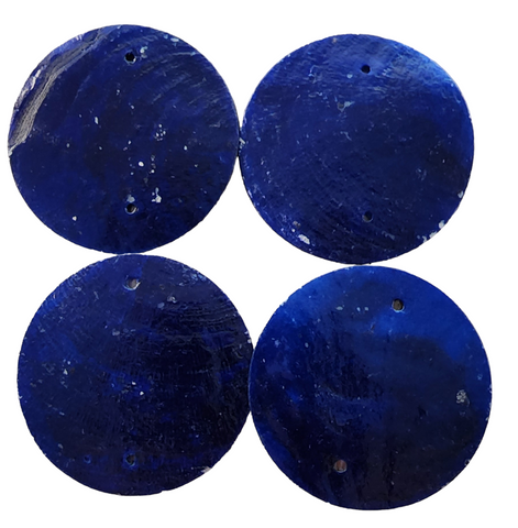 Capiz Shells 4 craft, 5cm, 2 predrilled holes, ROYAL BLUE SECONDS📌📌 every shell has marks or minor damage