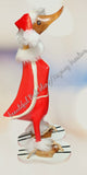 Duck, wooden, Santa fur jacket trim & thongs, Xmas Christmas🦆 approx 25 cm high
