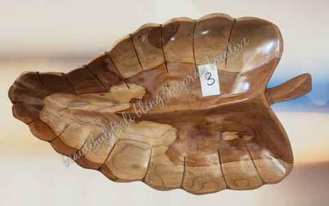 Wooden leaf platter approx 39 cm x 23 cm #3