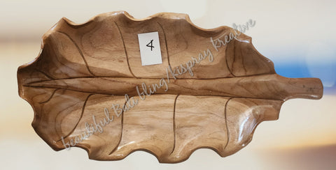 Wooden leaf platter approx 41 cm x 21 cm #4