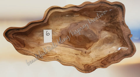Wooden leaf platter approx 41 cm x 22 cm #6