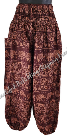 Harem pants Full length BROWN & TAN ELEPHANTS  M Suit to size 112. clothing