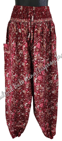 Harem  pants  Full length BURGUNDY FLORAL  Suit to size 12. clothing