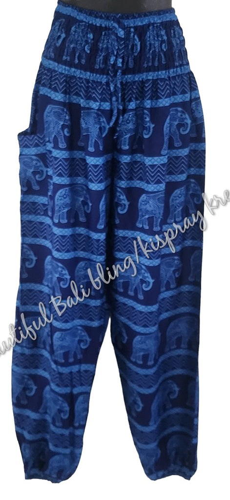 Harem pants Full length BLUE ELEPHANTS   Suit to size 8-10. #22 clothing