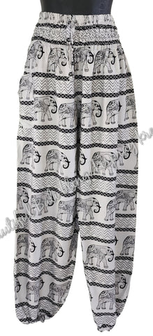 Harem pants Full length  BLACK & WHITE ELEPHANTS M  Suit to size 12. clothing