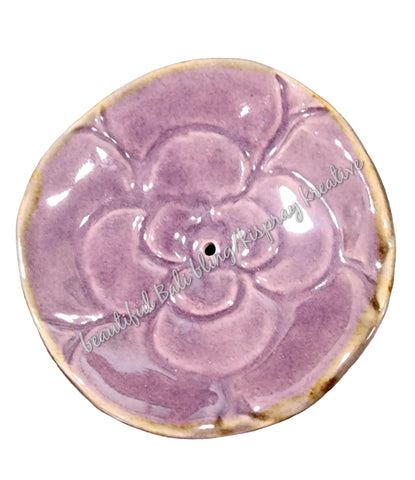 Ceramic Incense Holder, Purple approx 7cm