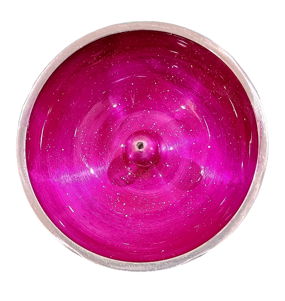 Incense holder bowl, pinky purple  with glitter #0026