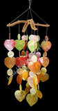 Capiz shell wind chimes multicoloured  50cm drop  x 15cm wide approx #0033