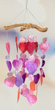 Capiz shell wind chimes multicoloured  50cm drop  x 15cm wide approx #0036