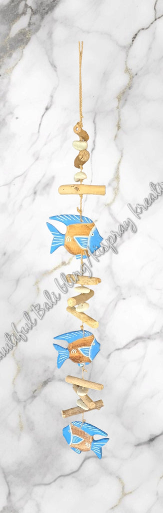 Beachy Hamptons Driftwood Wood dangler, fish approx 12cm x 83 cm #0065