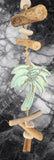 Beachy Hamptons Driftwood Wood Palm Tree   dangler, approx 10cm x 93cm #0074