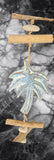 Beachy Hamptons Driftwood Wood Palm Tree   dangler, approx 10cm x 93cm #0073