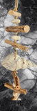 Beachy Hamptons Driftwood Wood Seashell  dangler, approx 14cm x 78cm #0077