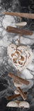 Beachy Hamptons Driftwood Wood Heart  dangler, approx 10cm x 84cm #0080