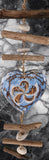 Beachy Hamptons Driftwood Wood Heart  dangler, approx 10cm x 84cm #0081